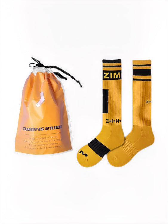 2 Pairs Men's Yellow Football Socks