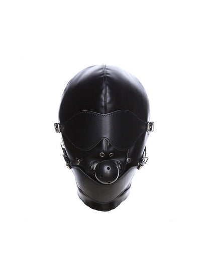 BDSM Gay Men Mask Hood With Eyes Cover And Ball Gag