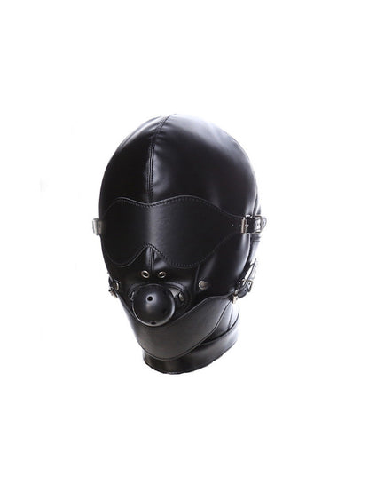 BDSM Gay Men Mask Hood With Eyes Cover And Ball Gag