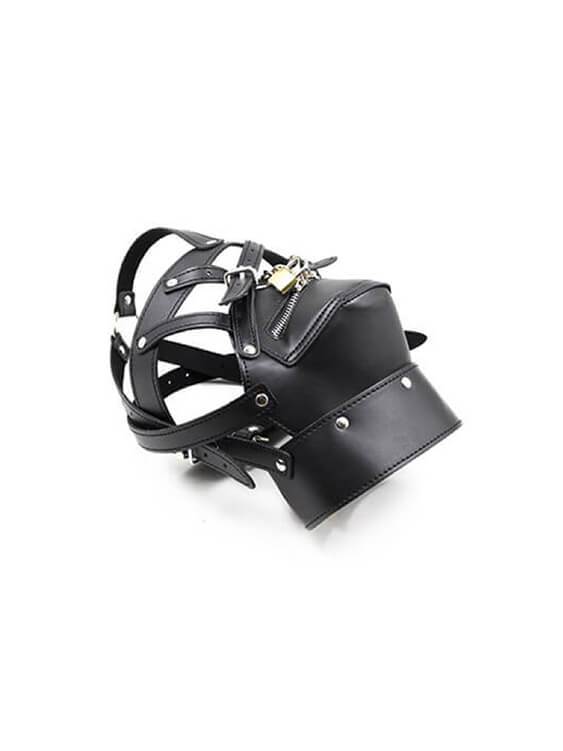 BDSM Leather Bondage Saw Mask Hood