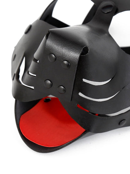 BDSM Puppy Play Gear Leather Puppy Dog Mask Hood