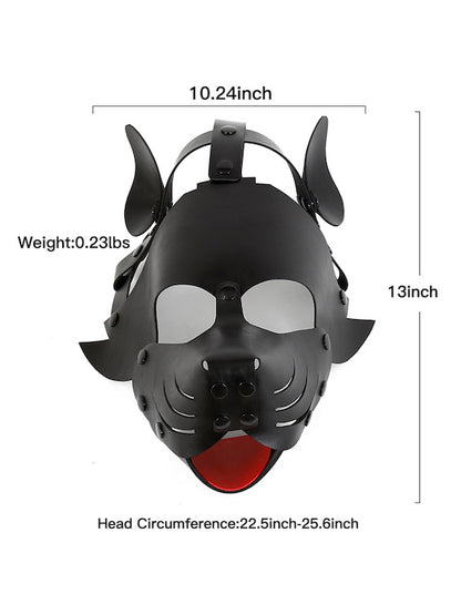 BDSM Puppy Play Gear Leather Puppy Dog Mask Hood