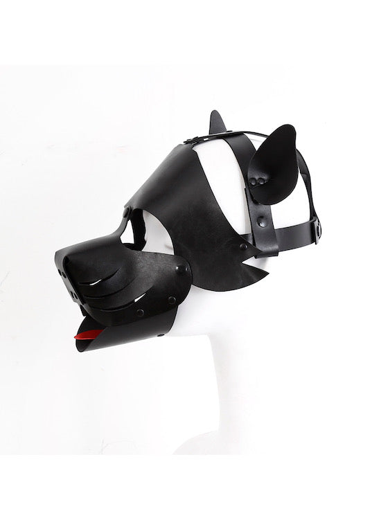 BDSM Puppy Play Gear Leather Puppy Dog Mask Hood