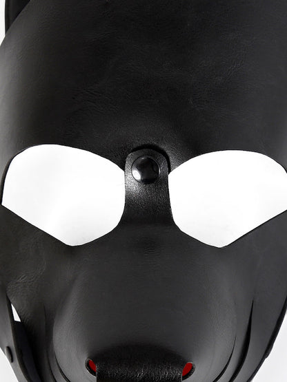 BDSM Puppy Play Gear Leather Puppy Dog Mask Hood