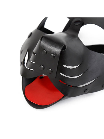 BDSM Puppy Play Gear Leather Puppy Dog Mask Hood