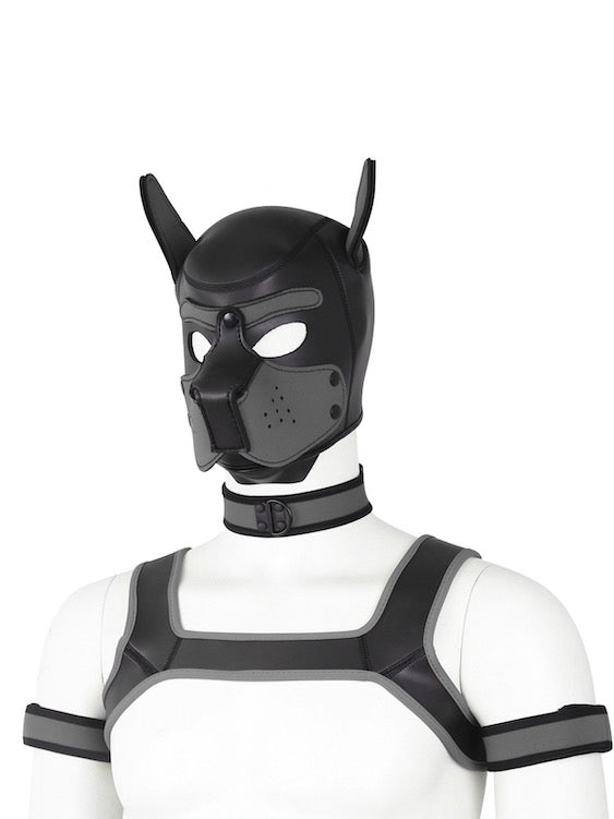 BDSM fetish puppy play gear hood+Collar+Armband+Harness