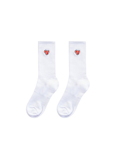 Bacon-printed white Crew socks