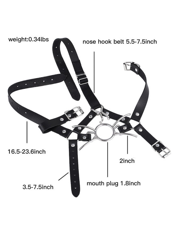 Bdsm Sex Toy Mouth Gag With Nose Hook Harness