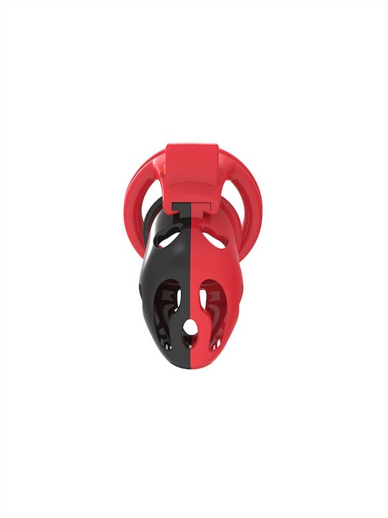 Black And Red Two-Tone Plastic Male Chastity Device