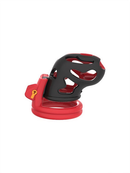 Black And Red Two-Tone Plastic Male Chastity Device