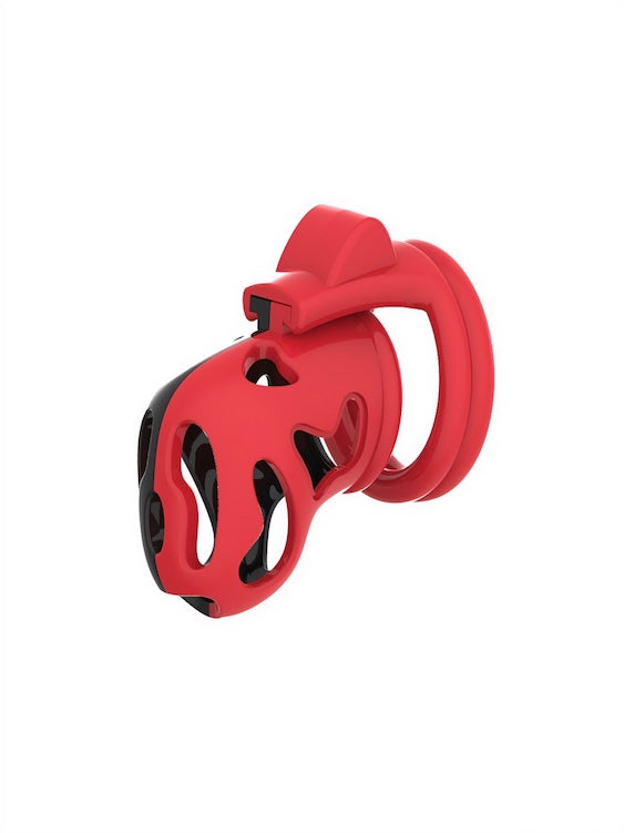 Black And Red Two-Tone Plastic Male Chastity Device