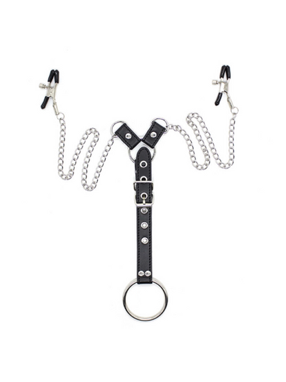 Gay Male Nipple Clamps With Chain And Cock Ring