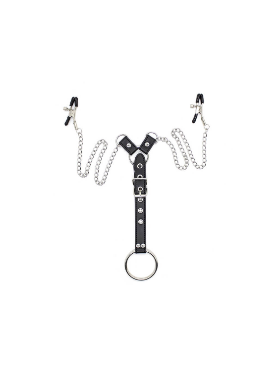 Gay Male Nipple Clamps With Chain And Cock Ring