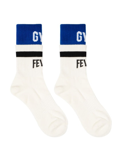 Gym Fever Doubles Training Crew Socks White