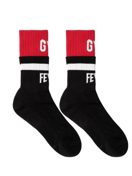 Gym Fever Doubles Training Crew Socks Black