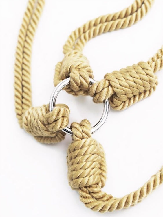 Handmade Bondage Rope Handcuffs and Ankle Cuffs