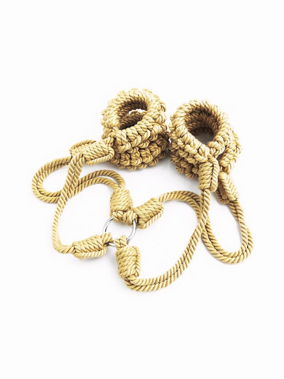 Handmade Bondage Rope Handcuffs and Ankle Cuffs