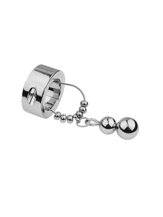 Heavy Stainless Steel Ball Stretchers With Anal Plug For Gay Men BDSM Games