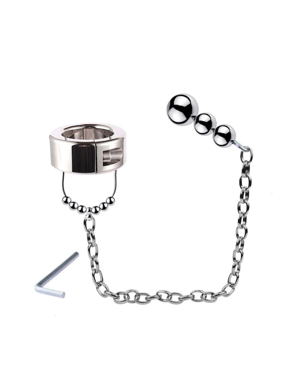 Heavy Stainless Steel Ball Stretchers With Anal Plug For Gay Men BDSM Games