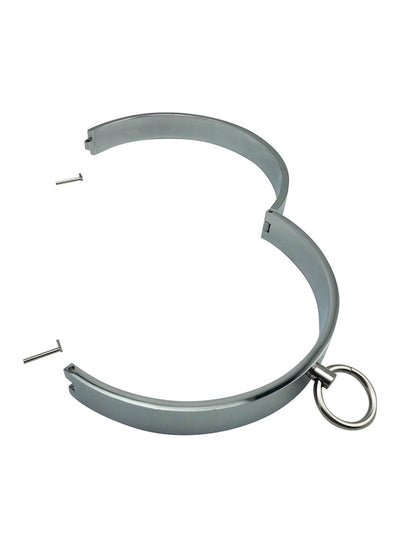 M Logo Stainless Steel Collar With Chain For Gay Men In BDSM