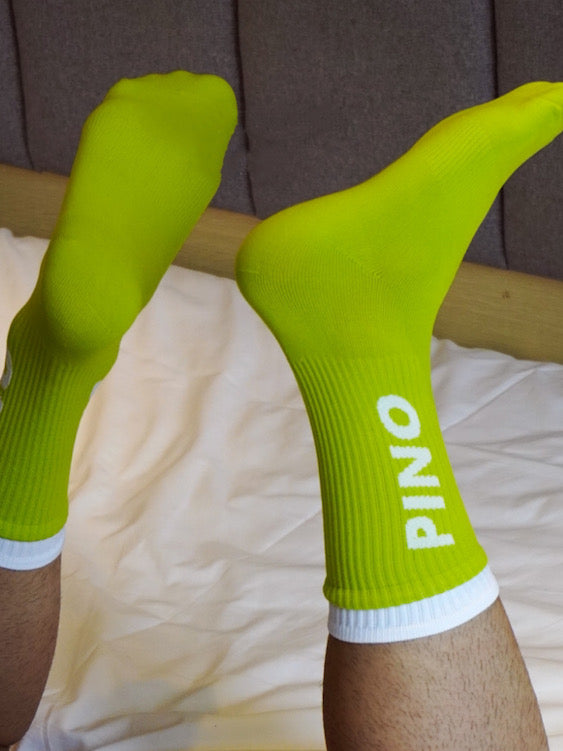 Men's Fluorescent Chartreuse Crew Socks