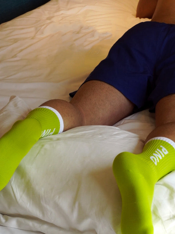 Men's Fluorescent Chartreuse Crew Socks