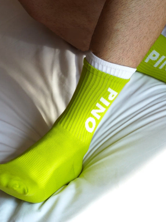 Men's Fluorescent Chartreuse Crew Socks