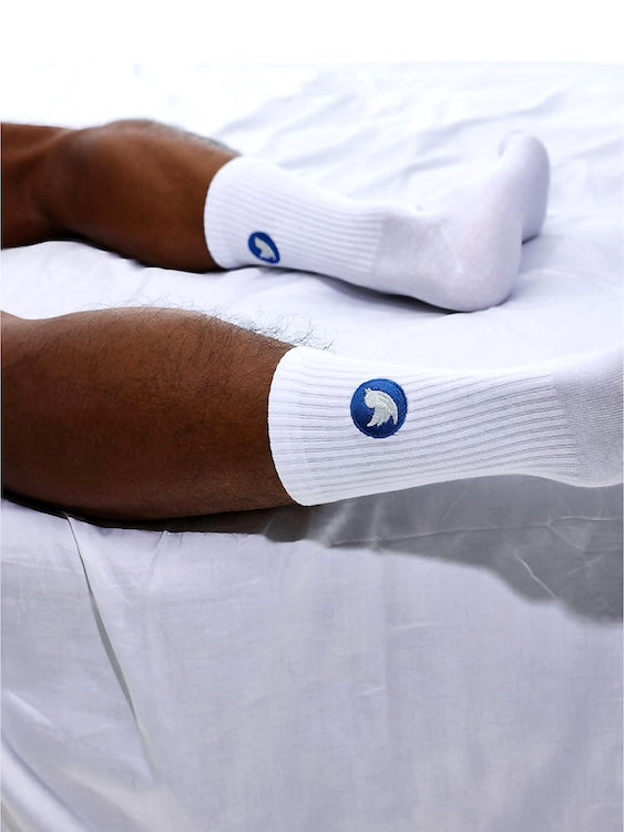 Men's Thin Socks with Blue Bird Print