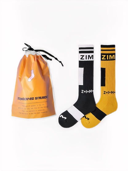 2 Pairs Men's Yellow Football Socks