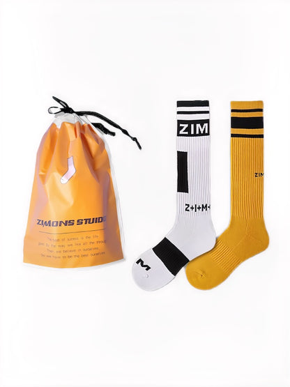 2 Pairs Men's Yellow Football Socks