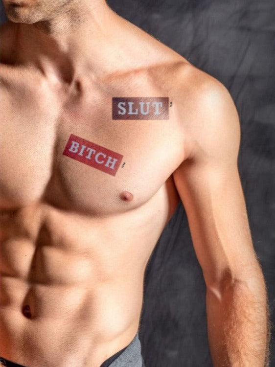 Slut Bitch Temporary Waterproof Tattoo Sticker Model