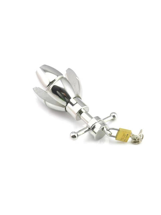 Stainless Steel Anal Lock Expanding & Locking Chastity Bum