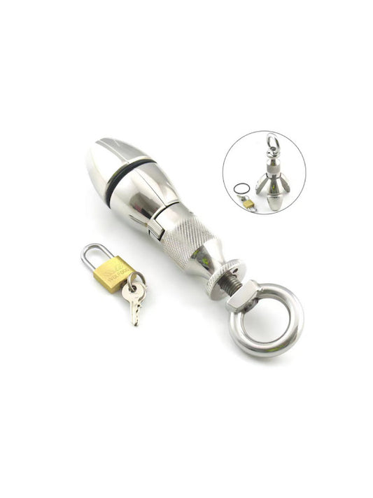 Stainless Steel Anal Lock Expanding & Locking Chastity Bum