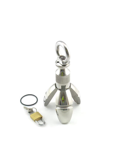 Stainless Steel Anal Lock Expanding & Locking Chastity Bum