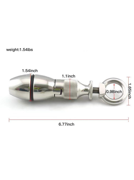 Stainless Steel Anal Lock Expanding & Locking Chastity Bum