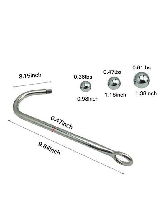 Stainless Steel Ball Anal Hook Set Size