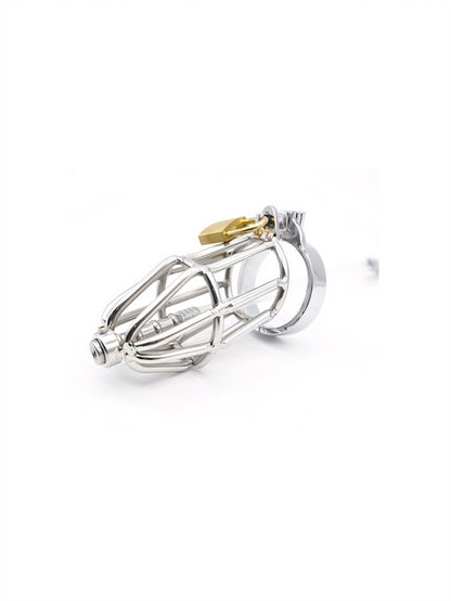 Stainless Steel Chastity Device With Urethral Sounding