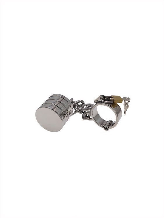 Stainless Steel Cock And Balls Weight With Chain