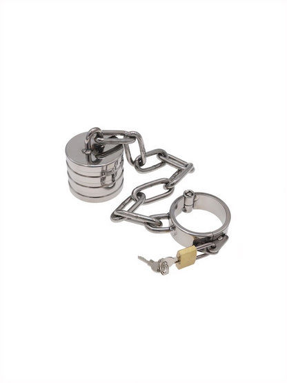 Stainless Steel Cock And Balls Weight With Chain