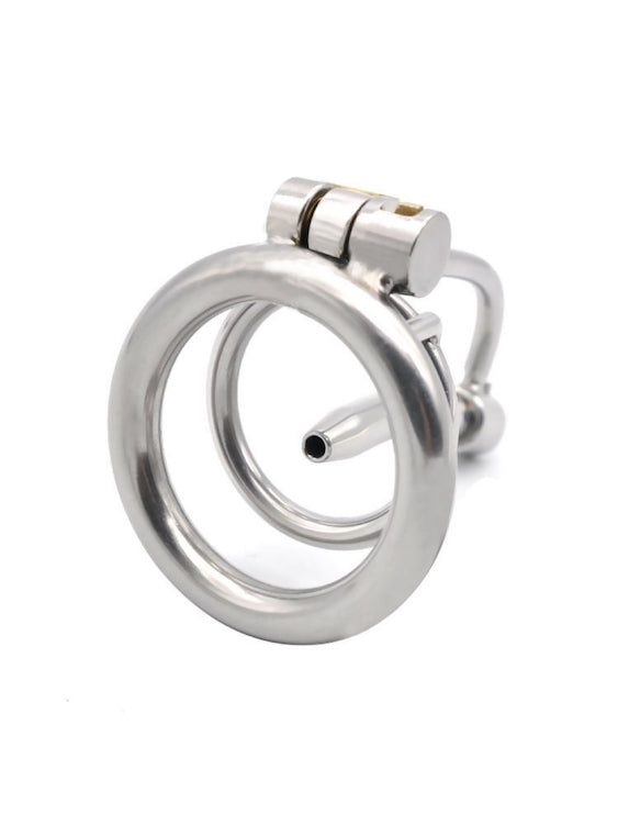 Stainless Steel Cock Cage With 3 Pee Tubes For  BDSM Chastity Game