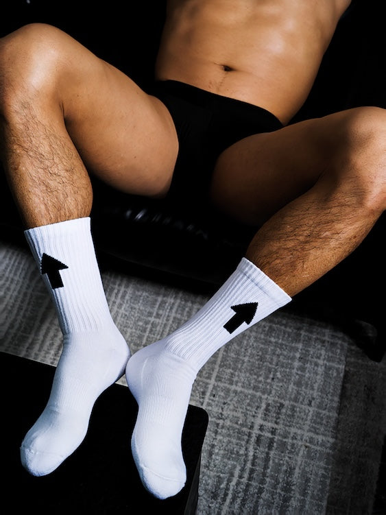 TOP-Arrow-Thick-White-Crew-Sock