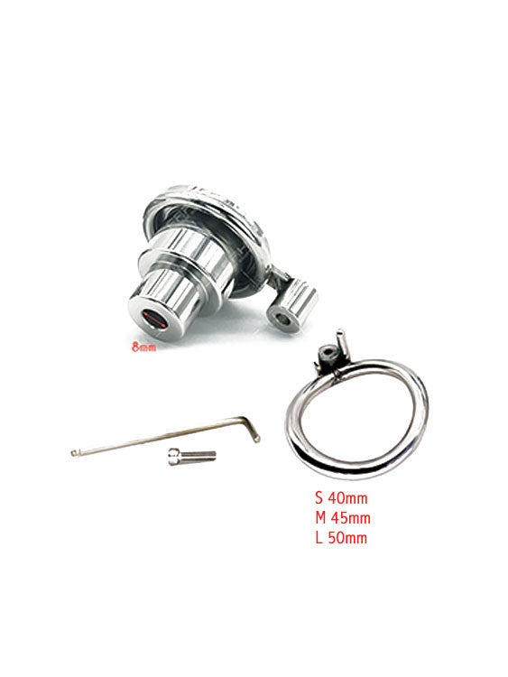 Ultra Small Stainless Steel Male Chastity Cage with Metal Penis Plug Tube