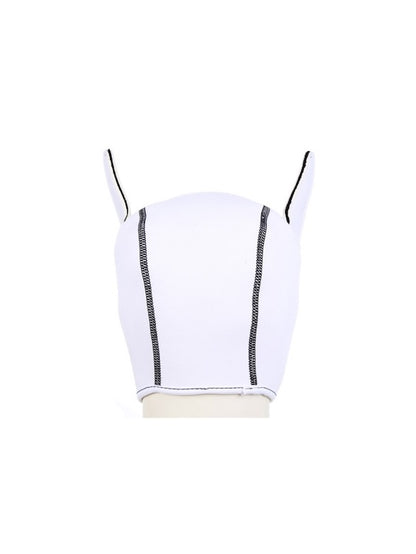 White Neoprene Pup Hood