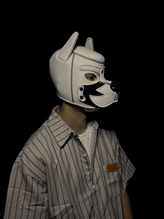 White Neoprene Pup Hood