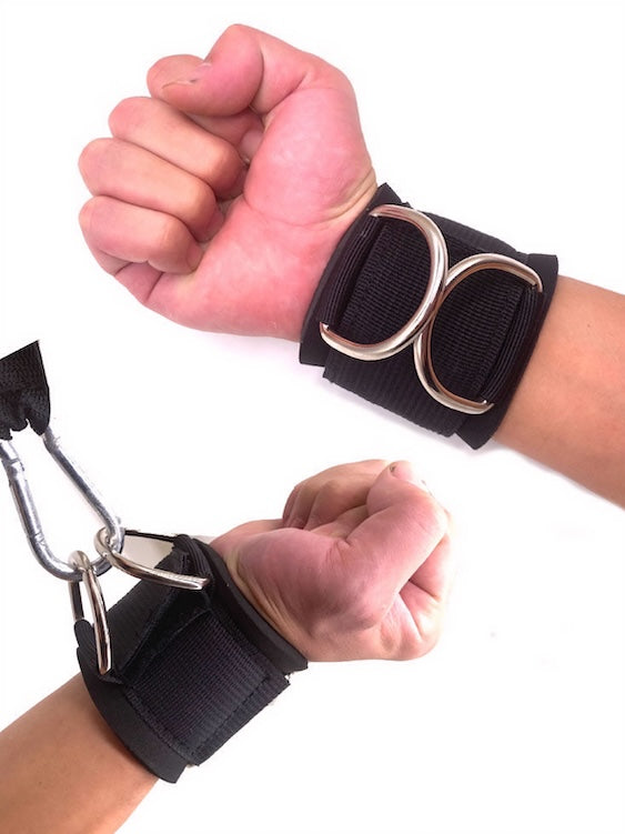 Wrist Restraints With Metal Hooks For Bondage