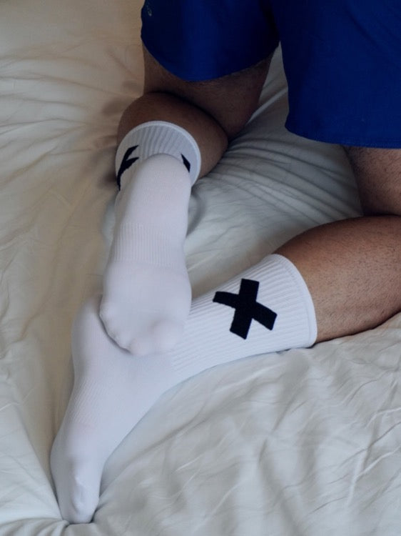 XX White Crew Sock For Gay Men Sock Fetish Back