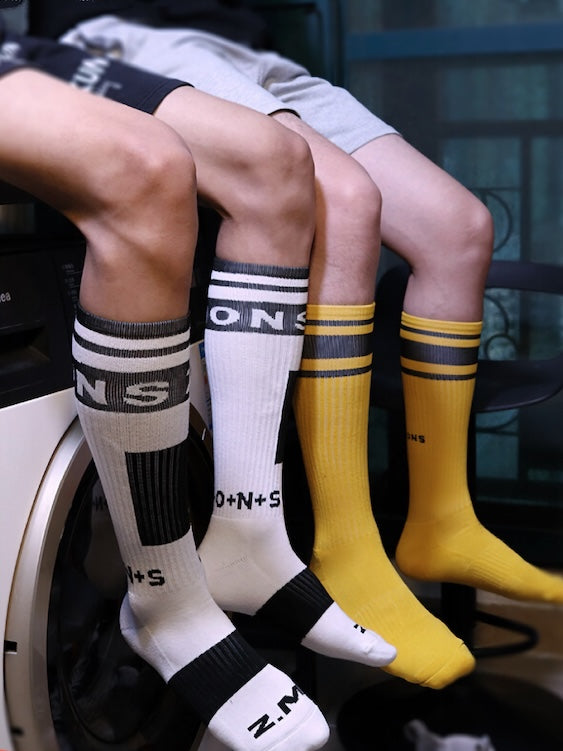 2 Pairs Men's Yellow Football Socks