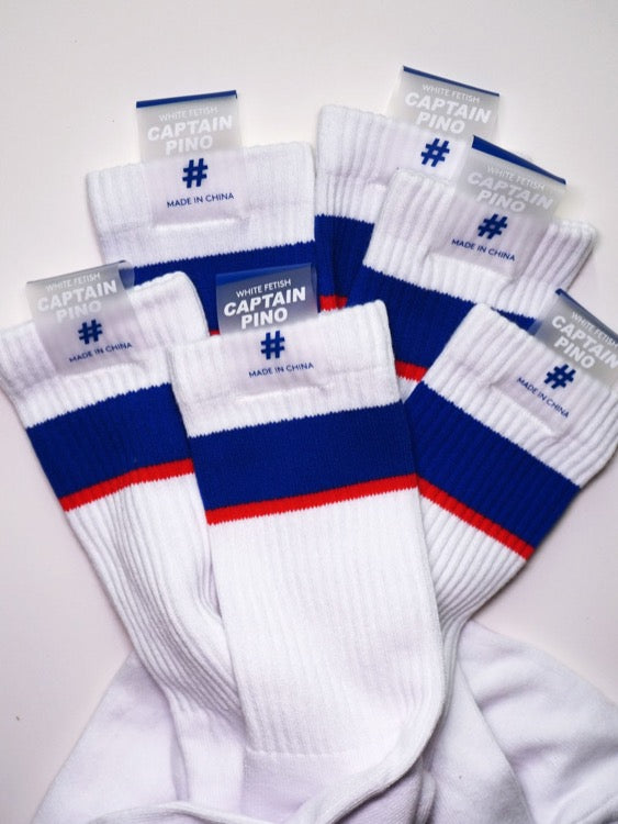 Red Blue Stripe Crew Socks For Sexy Gay Men Only Socks