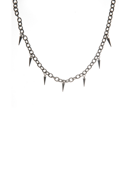 Men's Punk Fringe Rivet Necklace in Titanium Steel