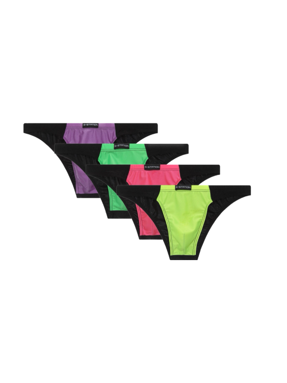 Bold and Sexy Men's Triangle Underwear with Color-Block Design and Shiny Material